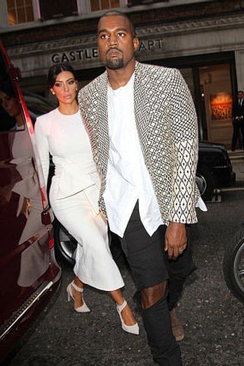 Kim Kardashian and Kanye West in London