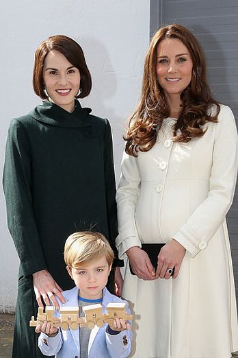 Kate Middleton visits the set of Downton Abbey at Ealing Studios