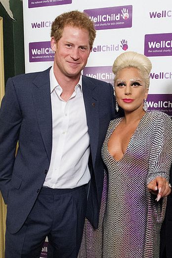 Prince Harry meets Lady Gaga and Tony Bennett prior to the Gala Concert in aid of WellChild
