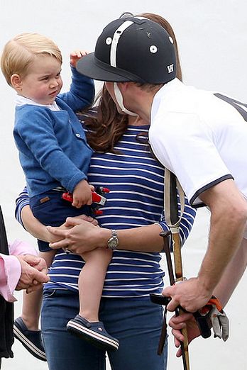Prince George of Cambridge with Catherine, Duchess of Cambridge at the Gigaset Charity Polo Match at Beaufort Polo Club