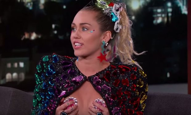 Miley Cyrus Showing Tits