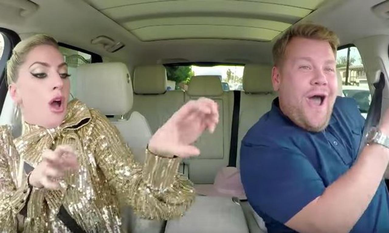 Watch Heres Your First Look At Lady Gagas Carpool Karaoke With James Corden