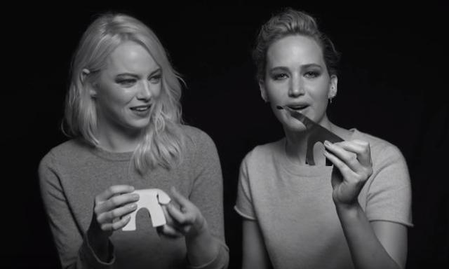 Emma Stone Femdom Porn - Watch: Emma Stone and Jennifer Lawrence talk pets, porn names and more in  hilarious joint interview
