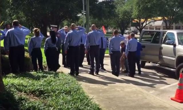 Watch: The last surviving 9/11 search and rescue dog is given a final salute before being euthanised