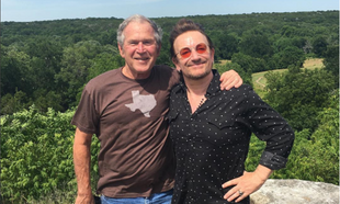 Pic: George Bush and Bono are hanging out now and for a good reason Pic: George Bush and Bono are hanging out now and for a good reason