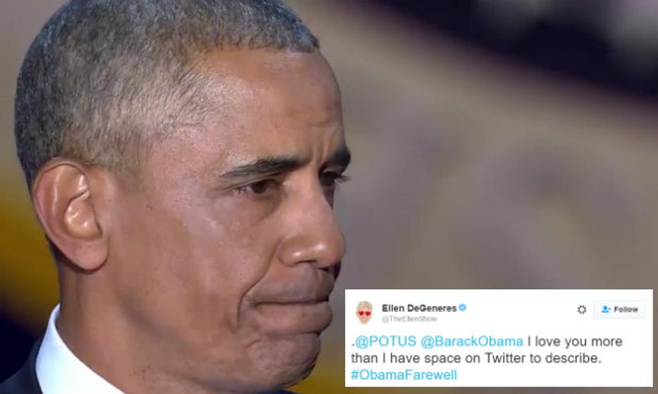 Celebs react and say goodbye to Barack Obama after his final speech as ...