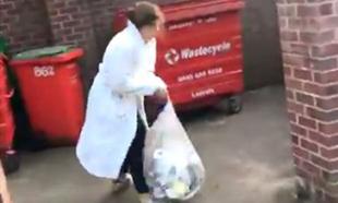 Watch: We can all relate to this student's disastrous attempt to throw a rubbish bag in a dumpster
