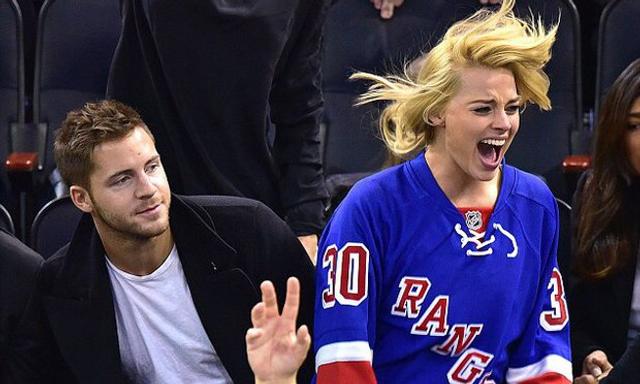 Margot Robbie at the NY Rangers hockey game, Madison Square Garden