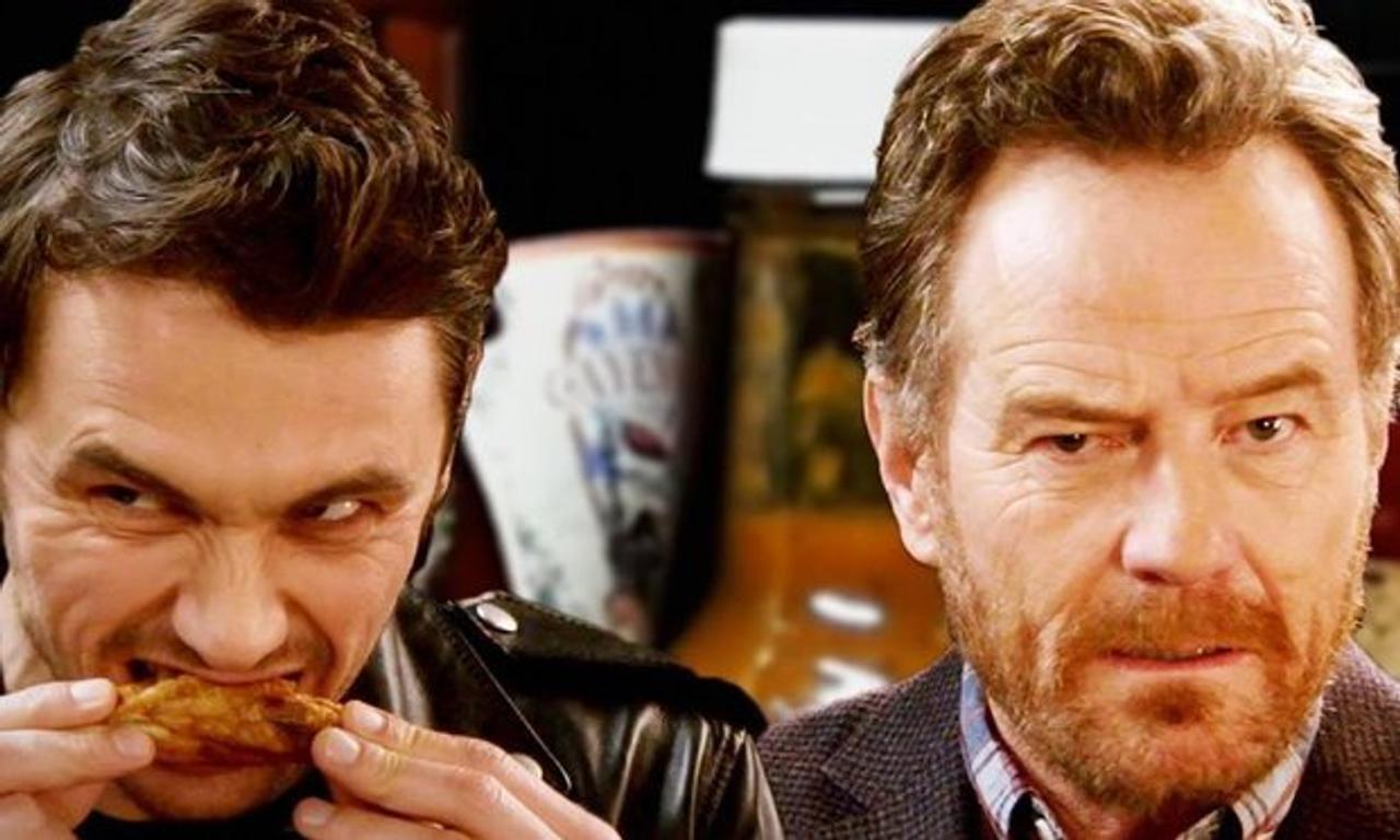 Watch Bryan Cranston And James Franco Bondcry Over Super Spicy Chicken Wings