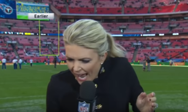 Reporter Hit On Head With Football During Live Broadcast