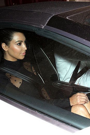 Kanye West and Kim Kardashian drive around Paris