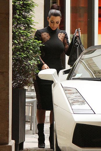 Kim Kardashian wears a revealing dress
