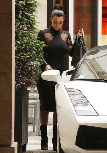 Kim Kardashian wears a revealing dress