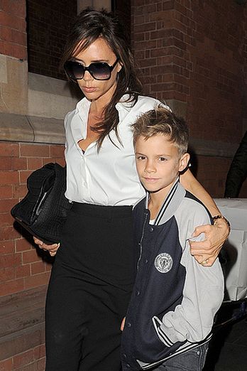 Victoria Beckham and Romeo Beckham