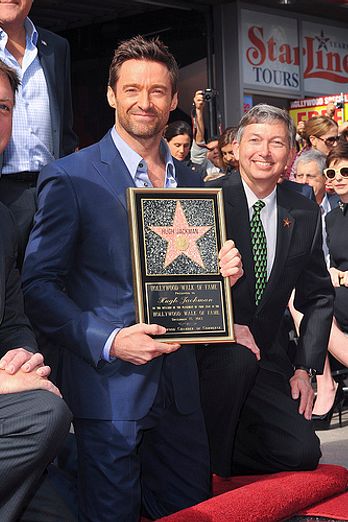 Hugh Jackman is honoured with a Hollywood Star