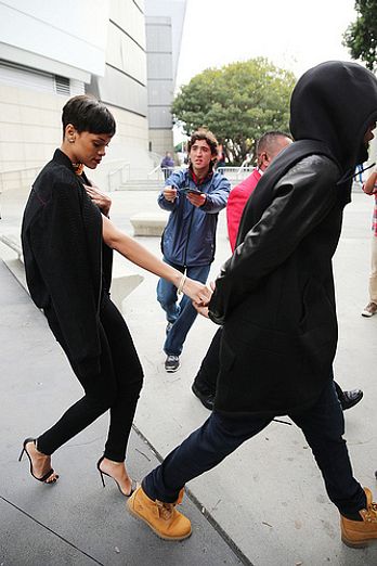 Rihanna and Chris Brown hand in hand