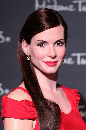 The wax figure of Sandra Bullock is unveiled