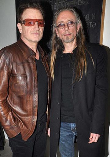 U2 members Bono and The Edge at the Kerlin Gallery
