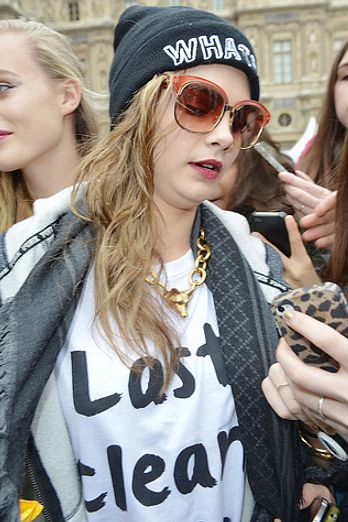 Arrivals at Paris Fashion Week Louis Vuitton