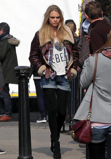 Cara Delevingne filming for Pepe Jeans