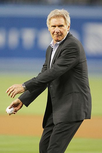 Harrison Ford and Calista Flockheart at Dodgers Game, LA