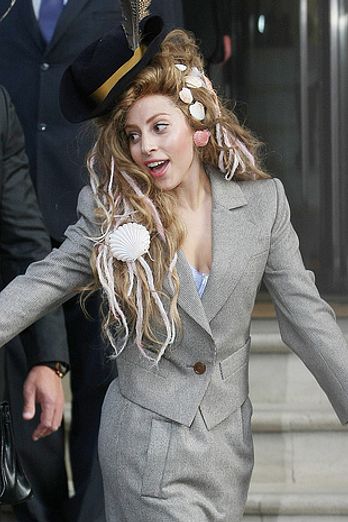 Lady Gaga leaving her hotel in Central London