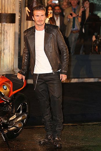 David Beckham at the Belstaff House & Celebrity Motobike Parade