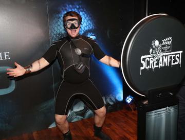 Shane Ellis pictured at Kraken Black Spiced Rum's immersive movie experience in Dublin with a surprise horror movie. Pic Robbie Reynolds