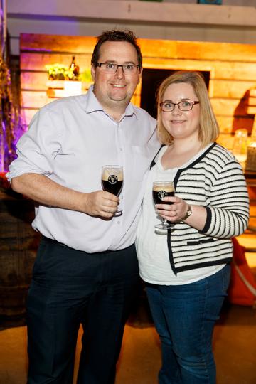 STOUT OF THIS WORLD
Wayne and Janice Dunne pictured on International Stout Day as Guinness celebrated innovation in brewing with a
future of stout summit. 
 
Guinness together with guest brewers and a host of experts from around the world, celebrated bravery in brewing by hosting a Future of Stout Summit, focused on stout innovation and the opportunities in brewing this unique style of beer.
 
At the summit, Guinness announced that its brewers are set to work on a feasibility study, which will investigate the viability of brewing a Guinness fit to be enjoyed in space. Through further research, innovation and experimentation, Guinness will draw on over 259 years of experience in the hope of making a breakthrough.  
 
Hosted in the Open Gate Brewery, the home of beer innovation and experimentation at Guinness, the stout summit was attended by a team of brewers from the St. James’s Gate Brewery in Dublin and other brewers from around the world including the UK, the Netherlands, Korea as well as brewers from all over Ireland. Inspiration at the summit was also delivered by Dr. Norah Patten, who is set to be the first Irish person to travel into space, Kitchen’s Theory’s Chef, Jozef Youssef and Oxford University Gastrophysics Professor, Charles Spence, who together are on a continuous odyssey to research and demystify the field of gastronomy, and Erin Peters, the beer writer behind International Stout Day. Picture Andres Poveda
More information can be found at www.guinness.com
 
Enjoy Guinness Sensibly. Visit www.drinkaware.ie.
