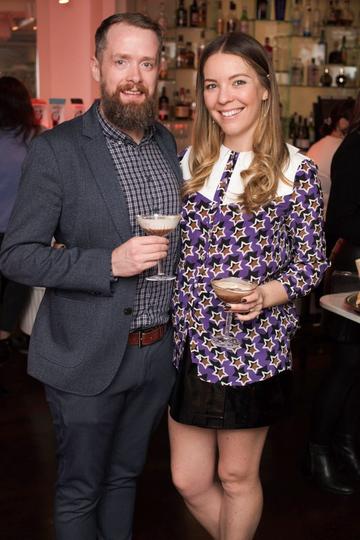 Eoin O’ Suilleabhain &amp; Emma Manley pictured at the launch of Lily O'Brien’s 'Share Wisely' bags. Photo: Anthony Woods