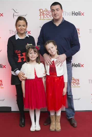 Pictured  Brendan, Olivia, Daniel and Emilia scarland at the opening night of The Helix Pantomime, Robin Hood on Saturday night.

Photo: Leon Farrell/Photocall Ireland.