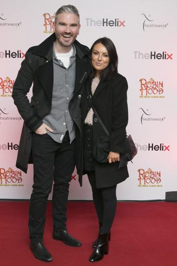 Pictured Killian O Sullivan and his partner  Debbie at the opening night of The Helix Pantomime, Robin Hood on Saturday night.

Photo: Leon Farrell/Photocall Ireland.