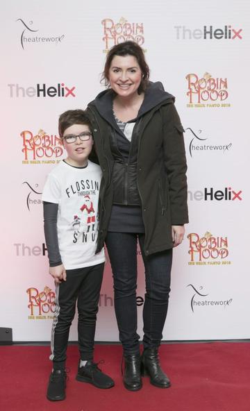 Pictured  Colette Fitzpatrick, with her son Milo at the opening night of The Helix Pantomime, Robin Hood on Saturday night.

Photo: Leon Farrell/Photocall Ireland.