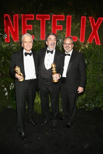 Michael Douglas, Chuck Lorre, and Al Higgins attend the Netflix 2019 Golden Globes After Party on January 6, 2019 in Los Angeles, California.  (Photo by Tommaso Boddi/Getty Images for Netflix)