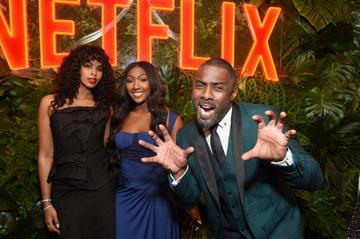 Sabrina Dhowre, Isan Elba, and Idris Elba attend the Netflix 2019 Golden Globes After Party on January 6, 2019 in Los Angeles, California.  (Photo by Tommaso Boddi/Getty Images for Netflix)