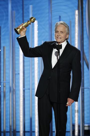 Michael Douglas from the “The Kominsky Method” accepts the Best Performance by an Actor in a Television Series – Musical or Comedy award  onstage during the 76th Annual Golden Globe Awards at The Beverly Hilton Hotel on January 06, 2019 in Beverly Hills, California.  (Photo by Paul Drinkwater/NBCUniversal via Getty Images)