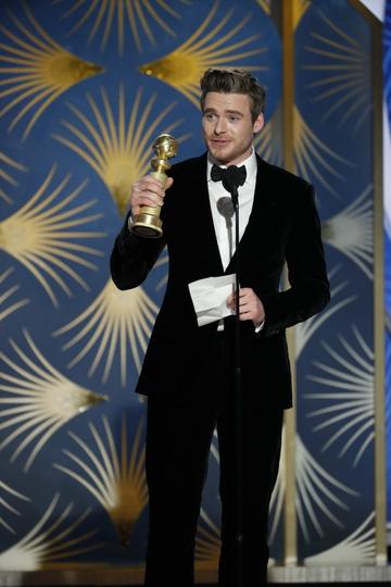 Richard Madden from “Bodyguard” accepts the Best Performance by an Actor in a Television Series – Drama award  onstage during the 76th Annual Golden Globe Awards at The Beverly Hilton Hotel on January 06, 2019 in Beverly Hills, California.  (Photo by Paul Drinkwater/NBCUniversal via Getty Images)