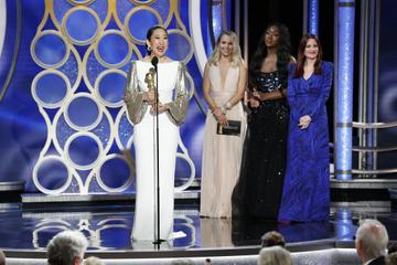 Sandra Oh from “Killing Eve” accept the Best Performance by an Actress in a Television Series – Drama award  onstage during the 76th Annual Golden Globe Awards at The Beverly Hilton Hotel on January 06, 2019 in Beverly Hills, California.  (Photo by Paul Drinkwater/NBCUniversal via Getty Images)