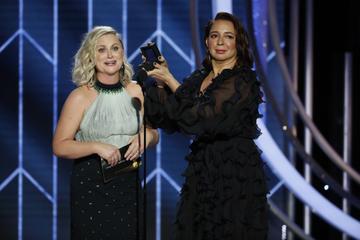 Presenters Amy Poehler and Maya Rudolph  speak onstage during the 76th Annual Golden Globe Awards at The Beverly Hilton Hotel on January 06, 2019 in Beverly Hills, California.  (Photo by Paul Drinkwater/NBCUniversal via Getty Images)
