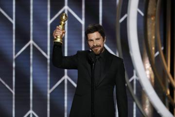 Christian Bale from “Vice” accepts the Best Actor in a Motion Picture – Musical or Comedy award  onstage during the 76th Annual Golden Globe Awards at The Beverly Hilton Hotel on January 06, 2019 in Beverly Hills, California.  (Photo by Paul Drinkwater/NBCUniversal via Getty Images)