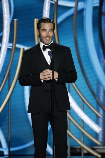 Presenter Chris Pine   speaks onstage during the 76th Annual Golden Globe Awards at The Beverly Hilton Hotel on January 06, 2019 in Beverly Hills, California.  (Photo by Paul Drinkwater/NBCUniversal via Getty Images)