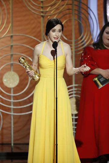 Rachel Brosnahan from “The Marvelous Mrs. Maisel” accepts the Best Performance by an Actress in a Television Series – Musical or Comedy award onstage during the 76th Annual Golden Globe Awards at The Beverly Hilton Hotel on January 06, 2019 in Beverly Hills, California.  (Photo by Paul Drinkwater/NBCUniversal via Getty Images)