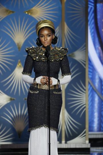 Presenter Janelle Monae  speaks onstage during the 76th Annual Golden Globe Awards at The Beverly Hilton Hotel on January 06, 2019 in Beverly Hills, California.  (Photo by Paul Drinkwater/NBCUniversal via Getty Images)