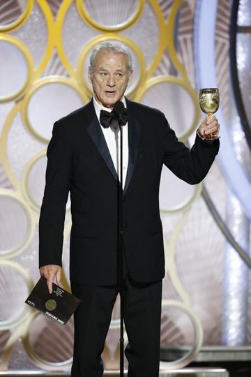 Bill Murray speaks onstage during the 76th Annual Golden Globe Awards at The Beverly Hilton Hotel on January 06, 2019 in Beverly Hills, California.  (Photo by Paul Drinkwater/NBCUniversal via Getty Images)