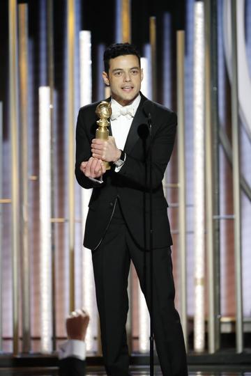 Rami Malek from “Bohemian Rhapsody” accepts the Best Actor in a Motion Picture – Drama award onstage during the 76th Annual Golden Globe Awards at The Beverly Hilton Hotel on January 06, 2019 in Beverly Hills, California.  (Photo by Paul Drinkwater/NBCUniversal via Getty Images)