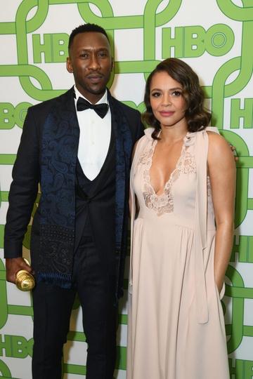 Mahershala Ali (L) and Carmen Ejogo attend HBO's Official Golden Globe Awards After Party at Circa 55 Restaurant on January 6, 2019 in Los Angeles, California.  (Photo by Presley Ann/Getty Images)