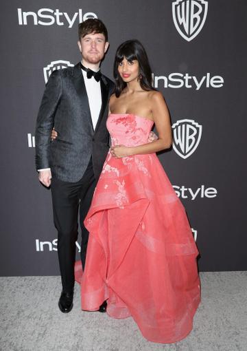 James Blake (L) and Jameela Jamil attends the InStyle And Warner Bros. Golden Globes After Party 2019 at The Beverly Hilton Hotel on January 6, 2019 in Beverly Hills, California.  (Photo by Rich Fury/Getty Images)