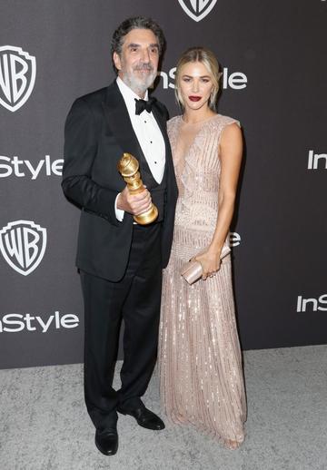 Winner of Best Television Series - Musical or Comedy for 'The Kominsky Method' Creator Chuck Lorre  (L) and Arielle Mandelson attend the InStyle And Warner Bros. Golden Globes After Party 2019 at The Beverly Hilton Hotel on January 6, 2019 in Beverly Hills, California.  (Photo by Rich Fury/Getty Images)