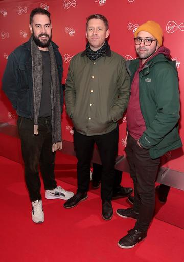 James Lattimer,Ross Killeen and Narayan Van Maele at the Virgin Media Dublin International Film Festival launch at The Lighthouse Cinema, Dublin. Photo: Brian McEvoy