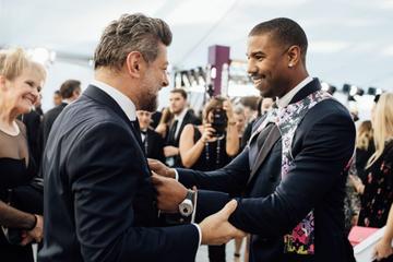 LOS ANGELES, CALIFORNIA - JANUARY 27:  (EDITORS NOTE: Image has been edited using a digital filter) Andy Serkis and Michael B. Jordan arrive at the 25th annual Screen Actors Guild Awards at The Shrine Auditorium on January 27, 2019 in Los Angeles, California. (Photo by Emma McIntyre/Getty Images for Turner)